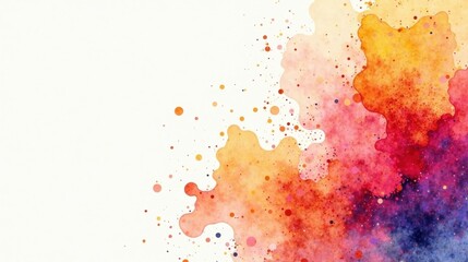 Fototapeta premium Abstract Warm-Colored Watercolor Splashes with White Space for Text and Design Elements