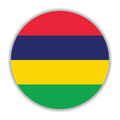 Mauritius flag. Mauritius circle flag logo icon computer vector illustration design