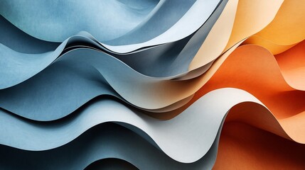 Obraz premium Abstract Waves Soft Pastel Hues Gently Undulating. AI Generated