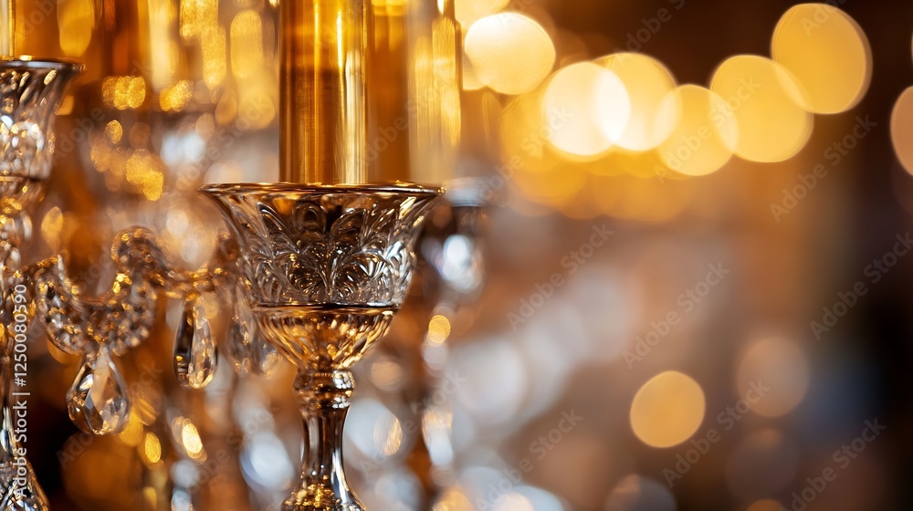Aufkleber beautiful crystal chandelier with shimmering light effects creating a luxurious ambiance : generativ