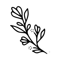 leaf branch outline vector illustration