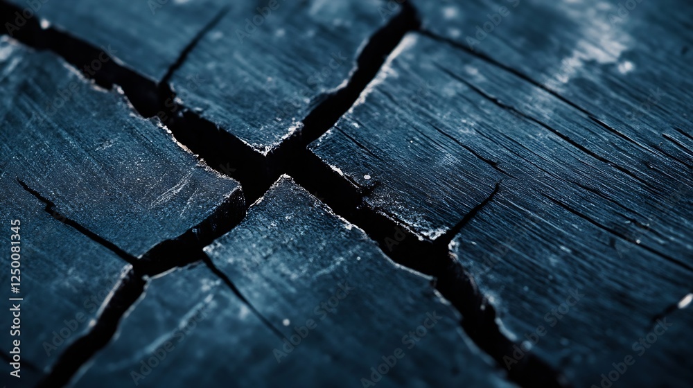 Poster close-up of cracked wooden surface showing rustic and textured details : generative ai