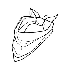 a black and white drawing of a vintage cowboy scarf