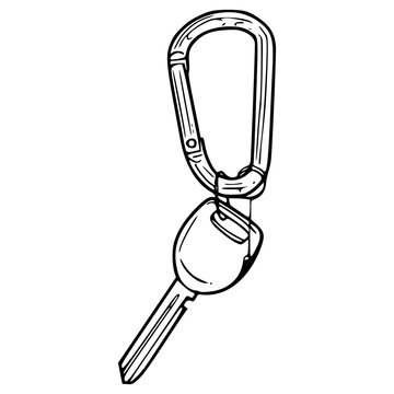key attached to carabiner clip clip art preview