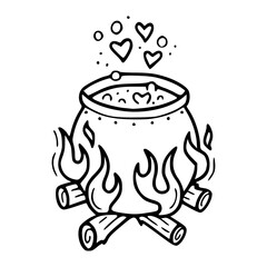 witch cauldron icon vector