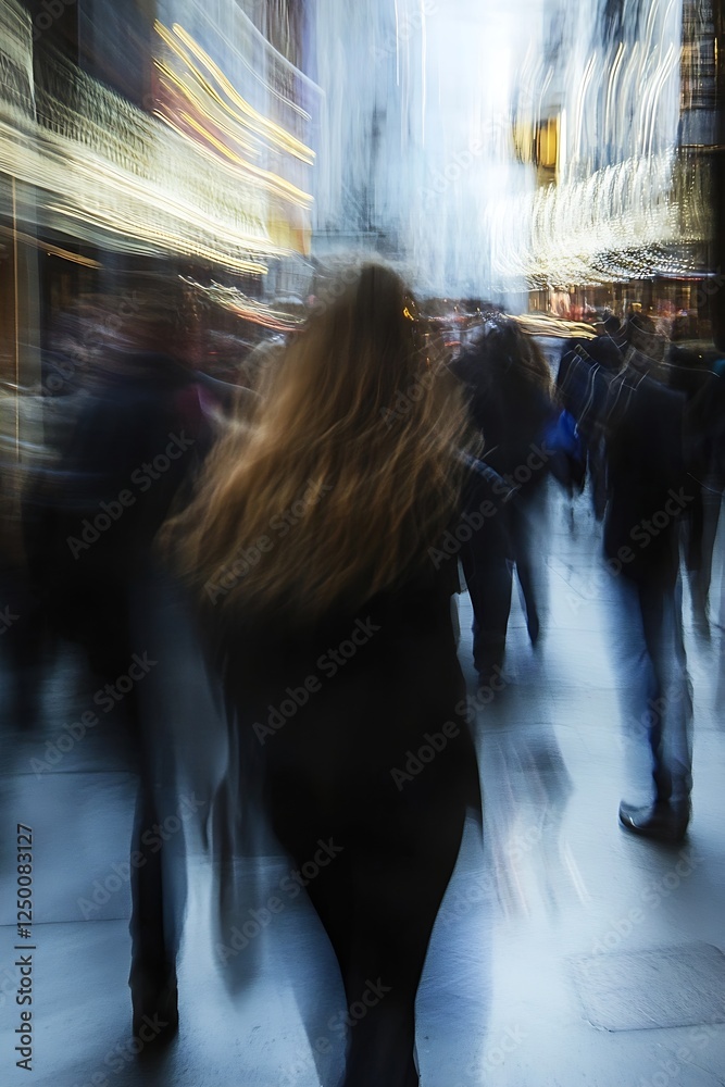 Poster Dynamic Urban Scene of Busy City Streets with Motion Blur Creating a Sense of Movement : Generative AI