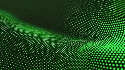 Obraz premium Green abstract wave pattern with geometric curves and light texture