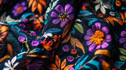 A close-up view of intricate patterns formed by colorful clothes