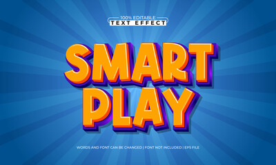 smart play editable text effect with a kids and play text style