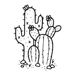 a black and white drawing of a cactus coloring pages