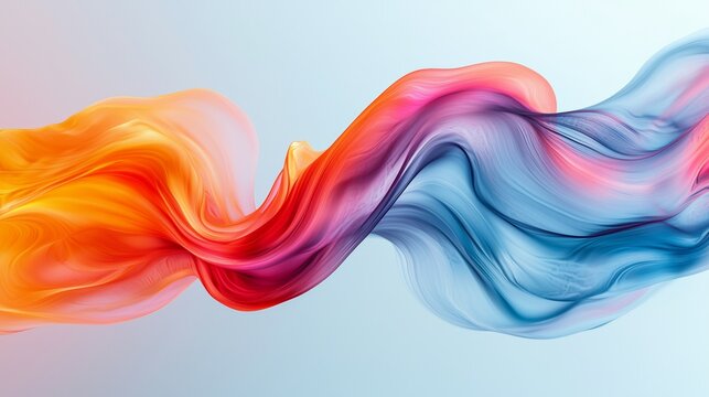 Colorful Flowing Abstract Wave Design in Soft Pastel Tones