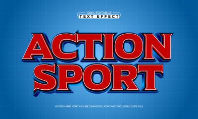 action sport editable text effect with a sport and game text style
