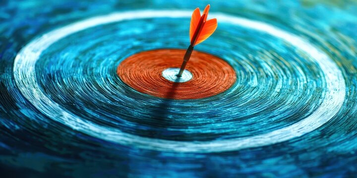 Red arrow is in the center of a blue circle