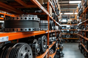 Industrial Parts Warehouse: Precision Engineering Components and Metalwork Inventory