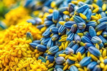 Dyer's woad (Isatis tinctoria) seeds: a natural indigo substitute.  Close-up macro photography reveals botanical beauty.