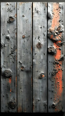 Aged Gray And Orange Wooden Paneling