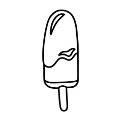 a black and white drawing of an ice cream icon