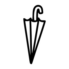 a black and white drawing of an umbrella icon