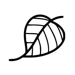 a black and white drawing of an autumn leaves icon