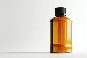 Amber Bottle with Black Cap