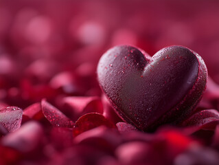 Obraz premium Decorative hearts on pastel colors background. Valentine's day, love and fidelity, concept. Generative Ai