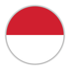 Monaco flag. Monaco circle flag logo icon computer vector illustration design