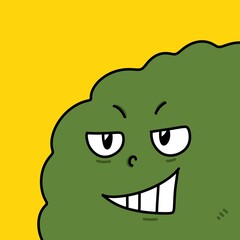 cute cartoon on yellow background