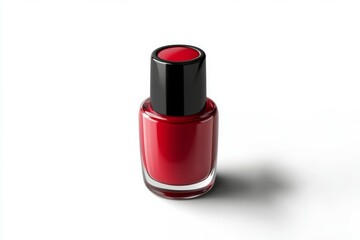 Obraz premium Luminous red nail polish on white background. AI generated