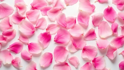 Fototapeta premium Delicate Arrangement of Cherry Blossom Petals on White Background