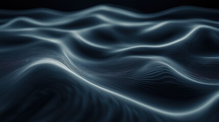 Abstract Dark Blue And Light Gray Wavy Data Visualization