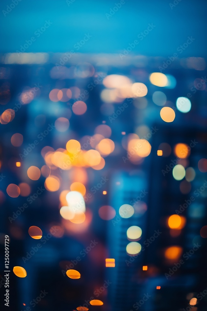 Poster abstract city lights bokeh create dreamy urban nightscape : generative ai
