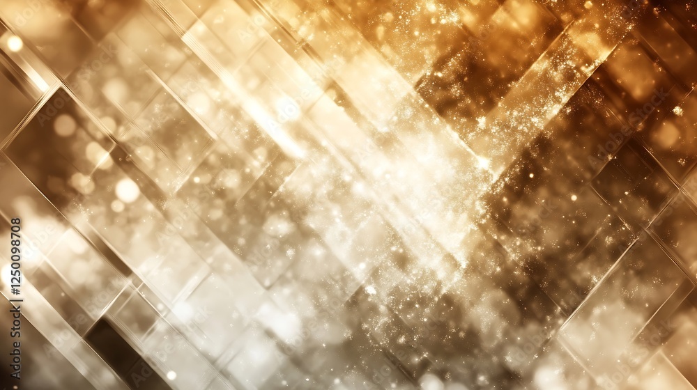 Poster abstract sparkling golden and silver background with dynamic patterns and shimmering textures for mo
