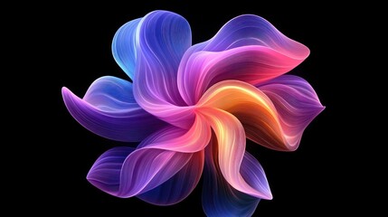 Abstract colorful swirling flower design.