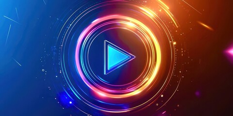 Blue and purple circle with a red arrow pointing to the right