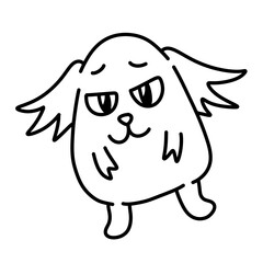 illustration of cute cartoon for coloring