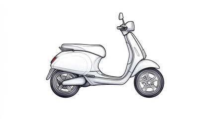 Fototapeta premium A sleek white scooter parked on a clean surface, showcasing its modern design and simplicity