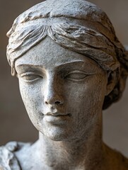 Obraz premium Close-Up of Marble Bust Capturing the Grace and Beauty of Classical Sculpture : Generative AI