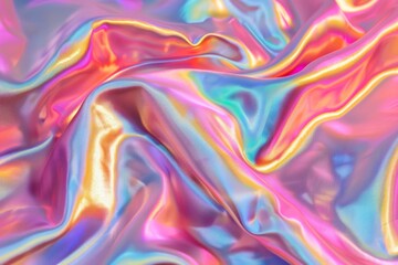 Obraz premium Image of Holographic iridescent effect silk material. Texture for background usage