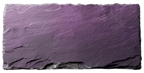 Lila Schieferplatte, freigestellt auf transparentem Hintergrund.