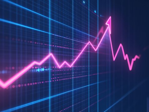 Analyzing Market Trends: Growth Chart Shows Upward Trajectory with Fluctuations, Investment Strategies for Success