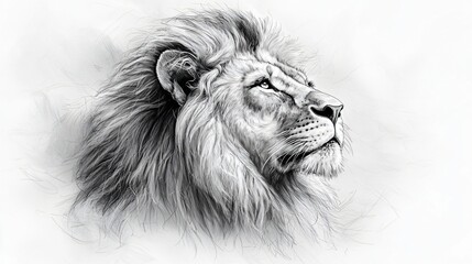 Majestic lion portrait, wildlife art, nature background, design element