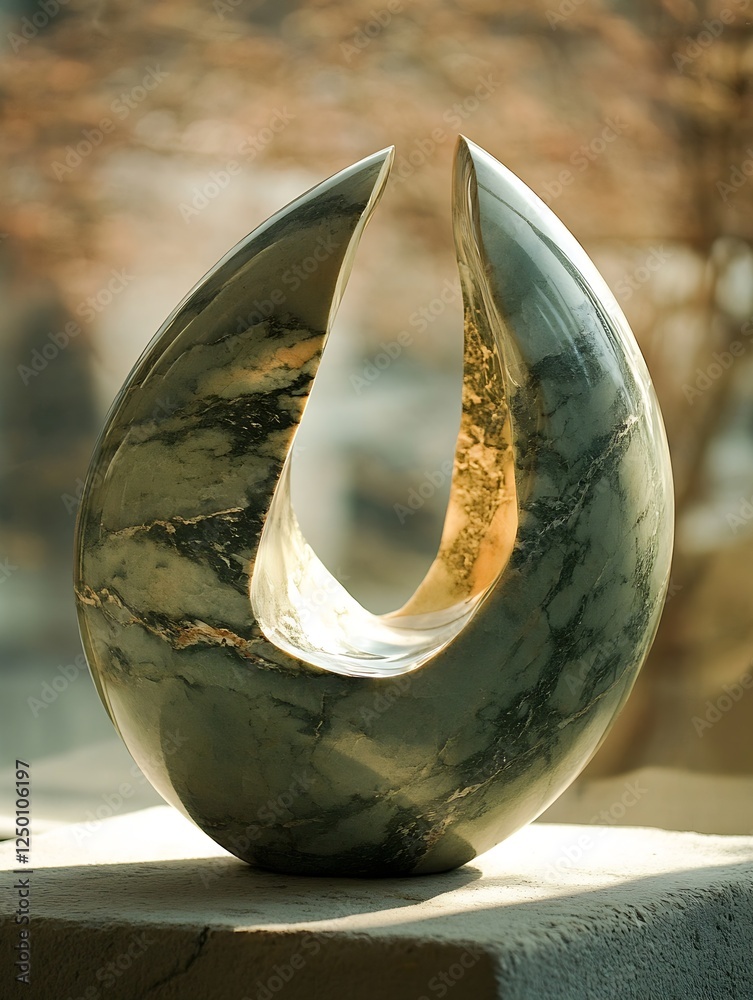 Aufkleber elegant stone sculpture displayed in soft natural light : generative ai