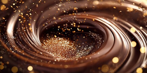 Swirl of chocolate with gold dust sprinkled on top