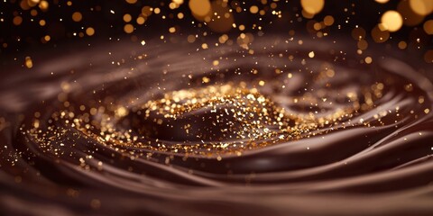 Chocolate wave with gold glitter on top