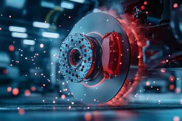 Automotive brake system under stress simulation