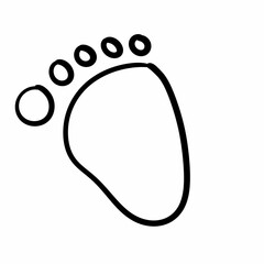 foot print line style on white background