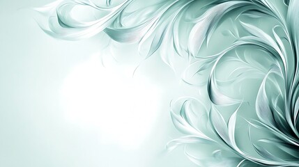 Abstract Teal Floral Design Background Image - obrazy, fototapety, plakaty