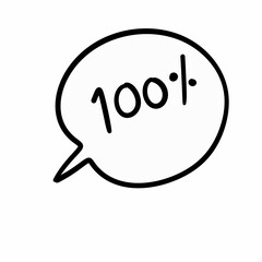 speech bubble icon design, 100 percent