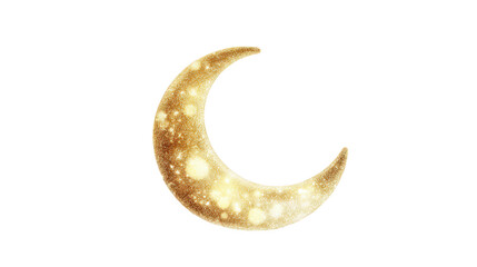 Shimmering Gold Crescent Moon Illustration