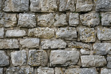 Old grey and brown stone wall. Detailed photo textured background